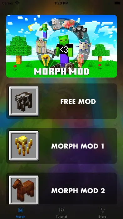 Tangkapan skrin MCPE ADDONS - MORPH MODS •