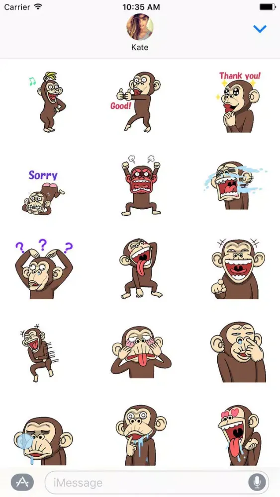 تصاویر Crazy Funky Monkey Animated Stickers