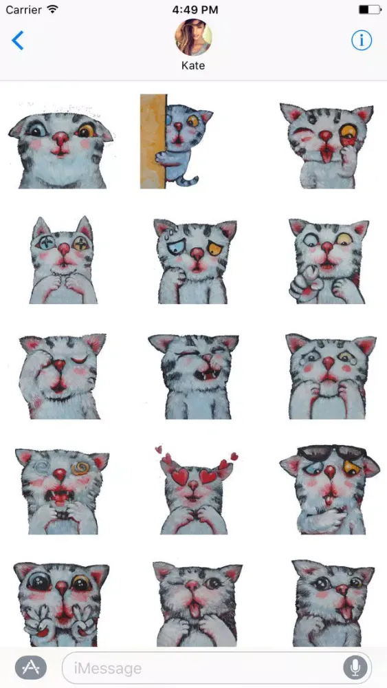 Tangkapan skrin Freaky Two Eye Colors The Cat Stickers