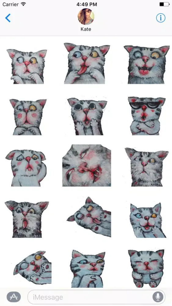 Tangkapan skrin Freaky Two Eye Colors The Cat Stickers