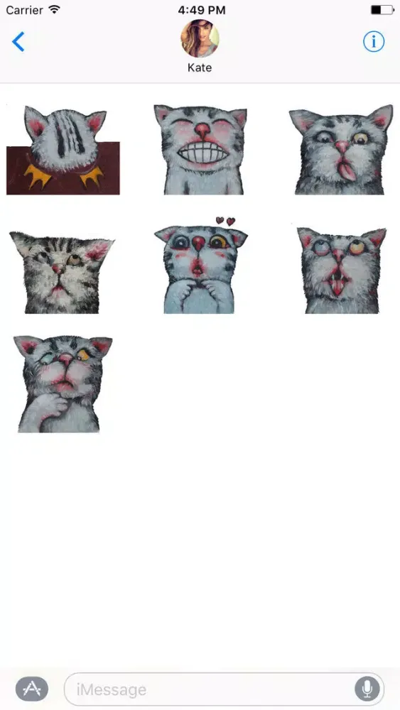 Tangkapan skrin Freaky Two Eye Colors The Cat Stickers