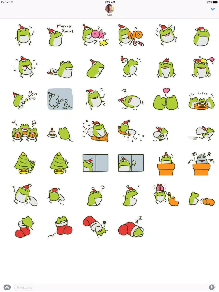 Greedy Xmas The Frog Stickers iPad 应用截图