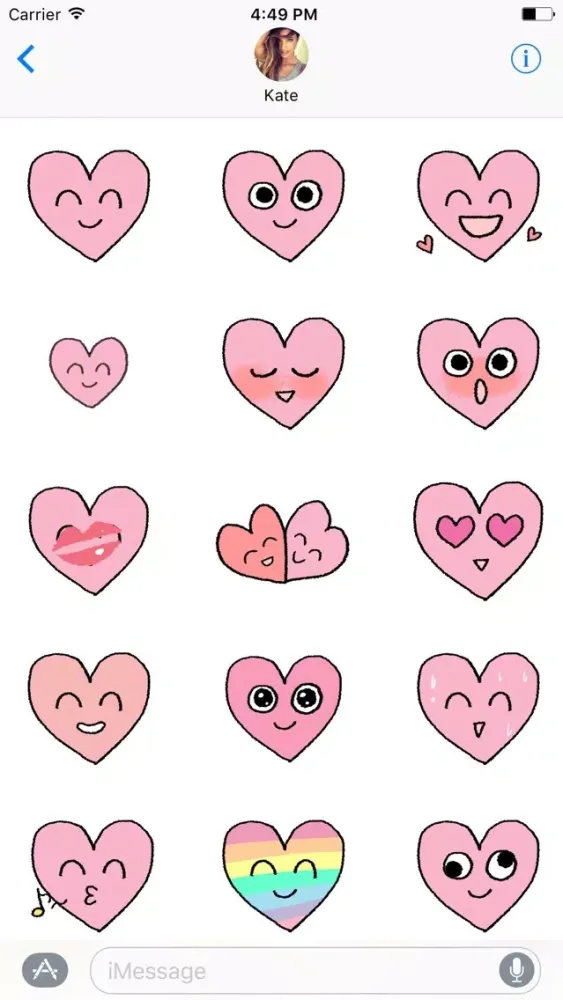 Captures d'écran de Lovely Heart Smiley ANIMATED Stickers For V Day