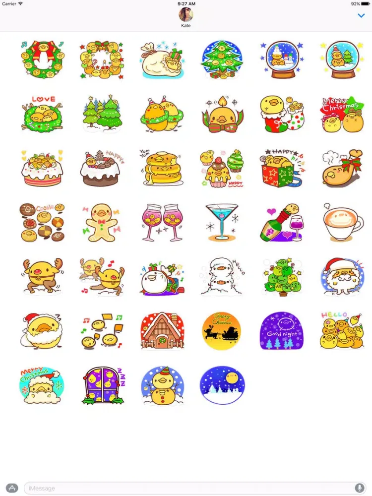 Tangkapan layar Yelly Xmas The Chicken Stickers iPad 