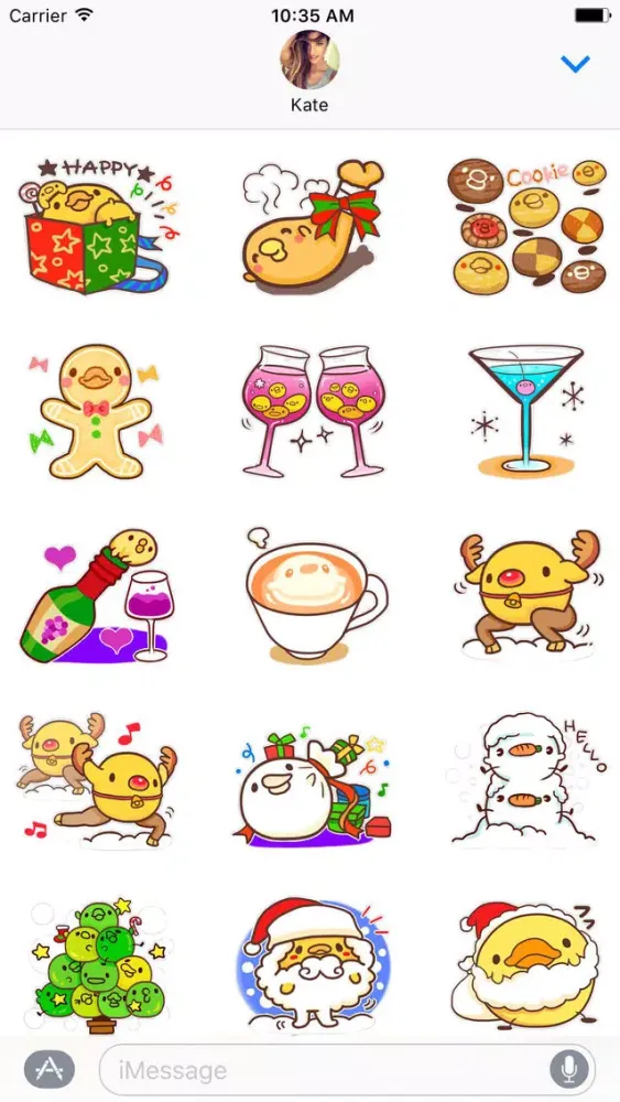Tangkapan layar Yelly Xmas The Chicken Stickers