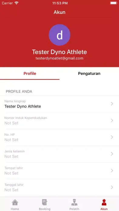 Tangkapan layar Dyno Athlete
