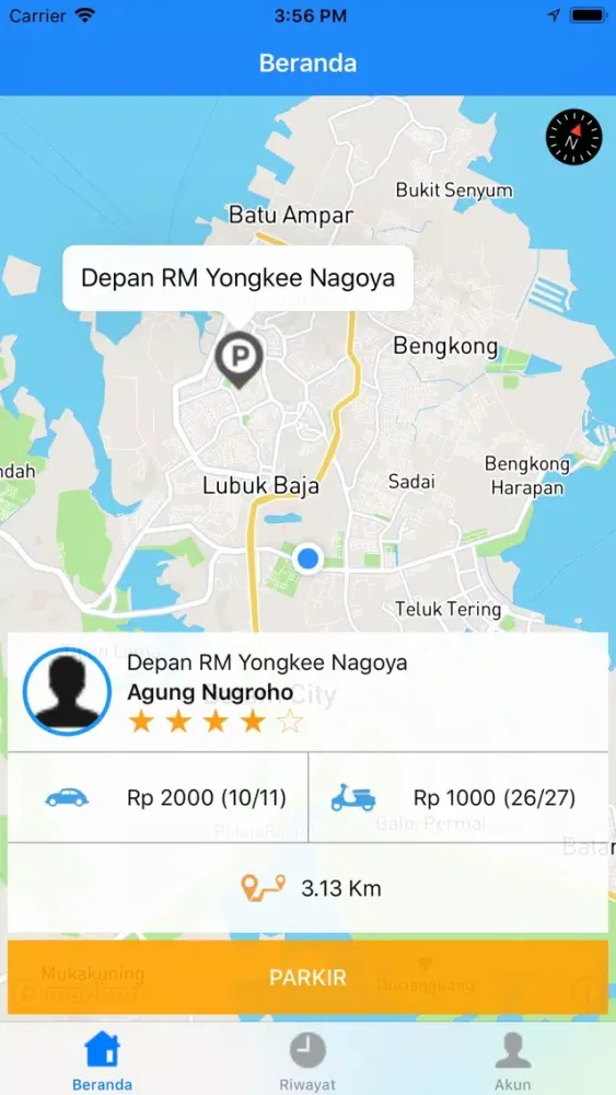 Tangkapan skrin E-Parking Batam