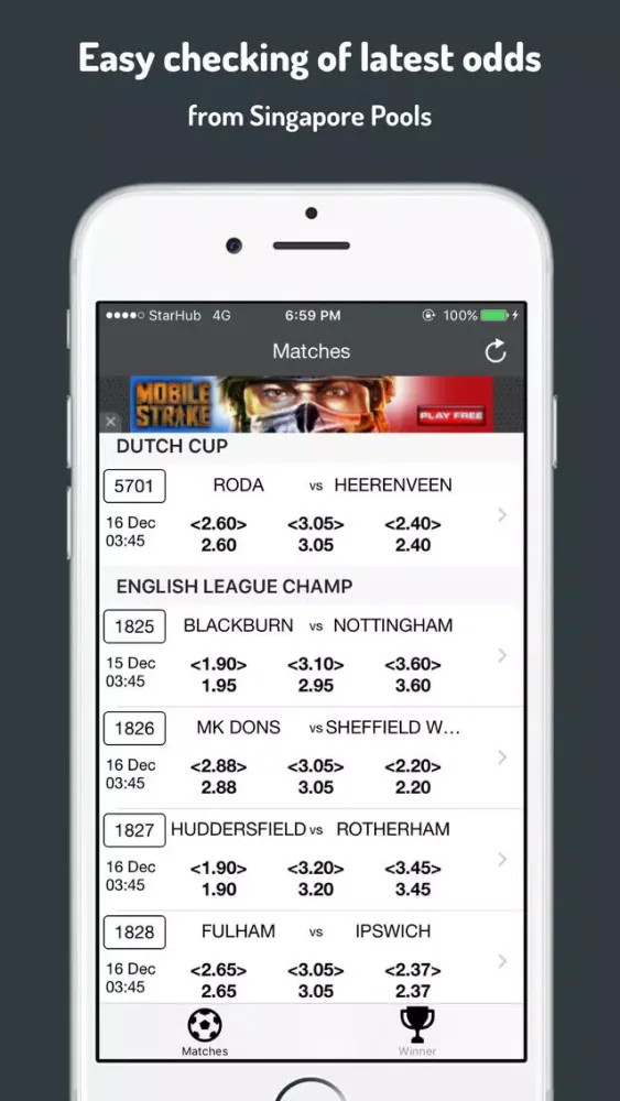 Скриншоты Singapore Football Odds