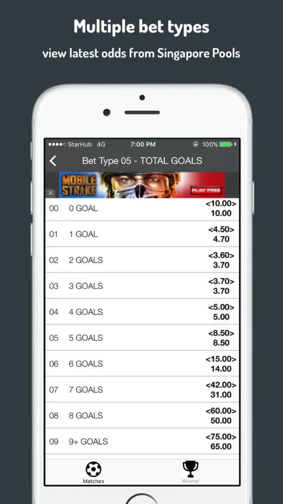 Скриншоты Singapore Football Odds