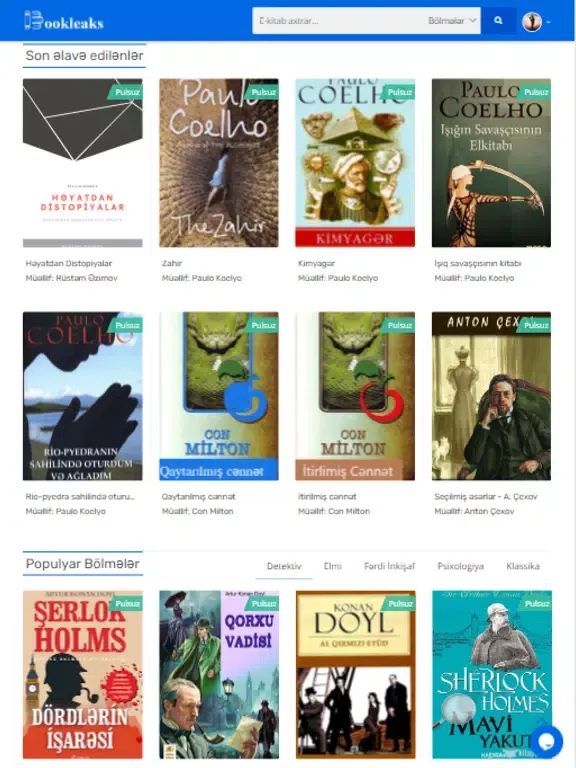 Captures d'écran de Bookleaks.org - eKitabxana iPad 