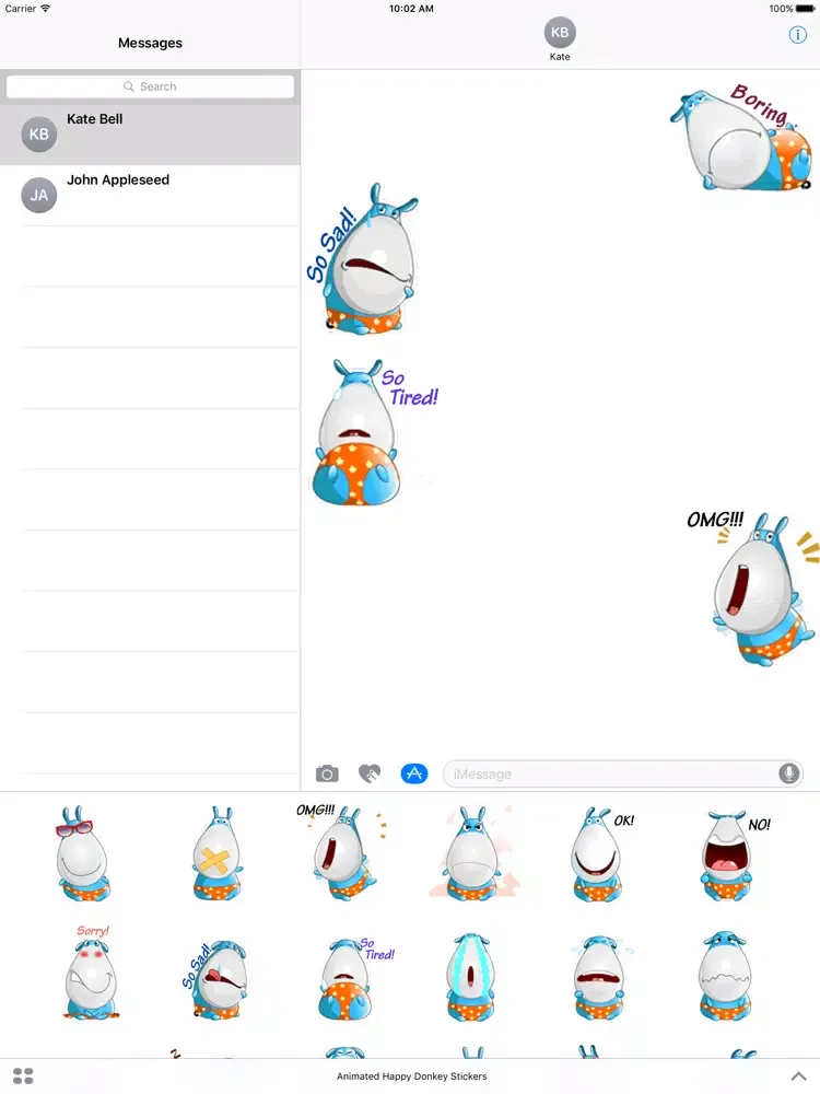 Animated Happy Donkey Stickers iPad 应用截图