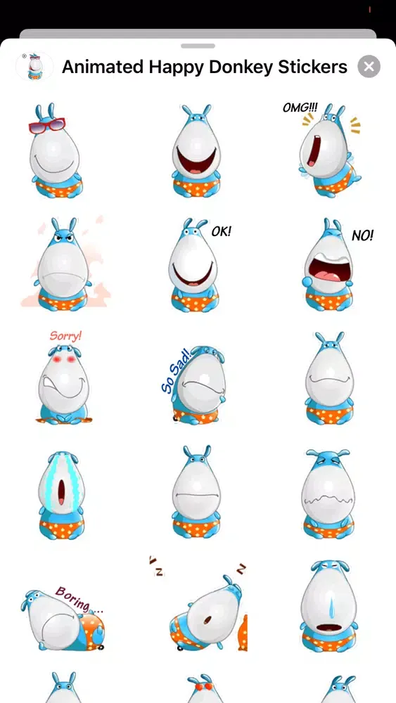 Animated Happy Donkey Stickers应用截图