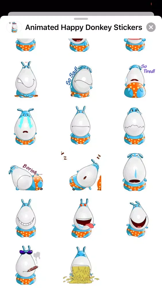Animated Happy Donkey Stickers应用截图