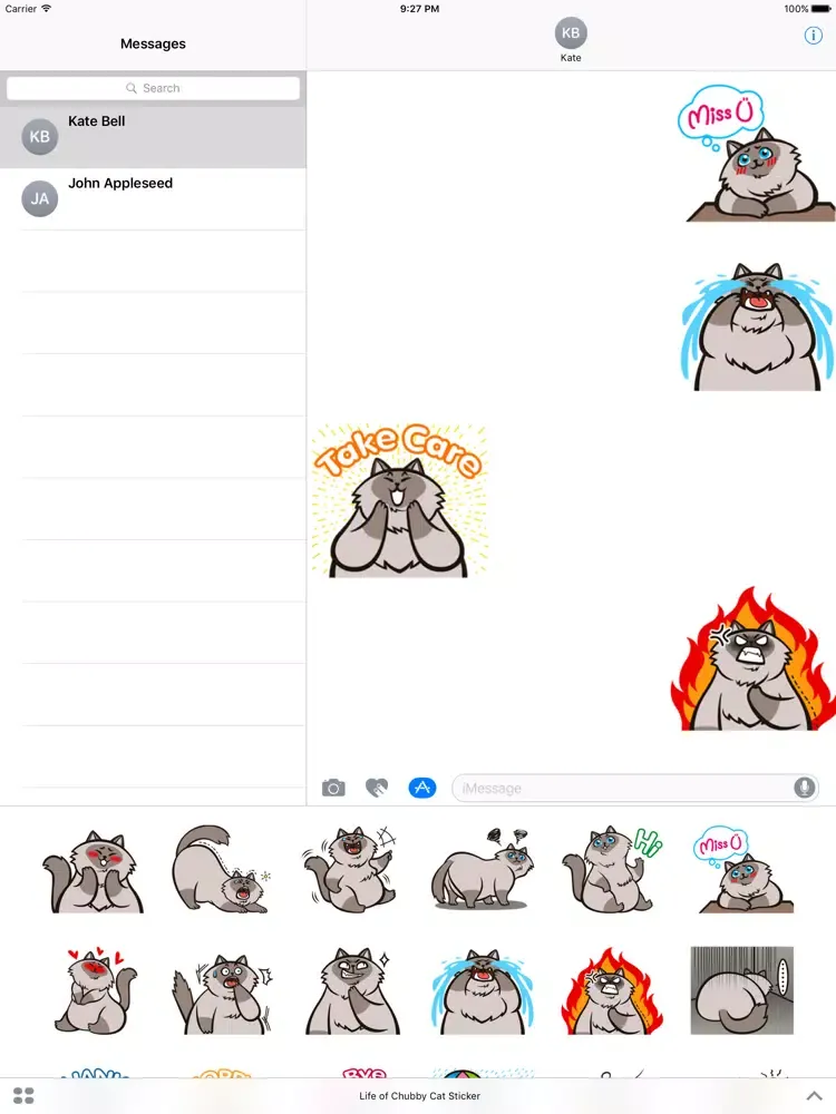 Life of Chubby Cat Sticker iPad 应用截图