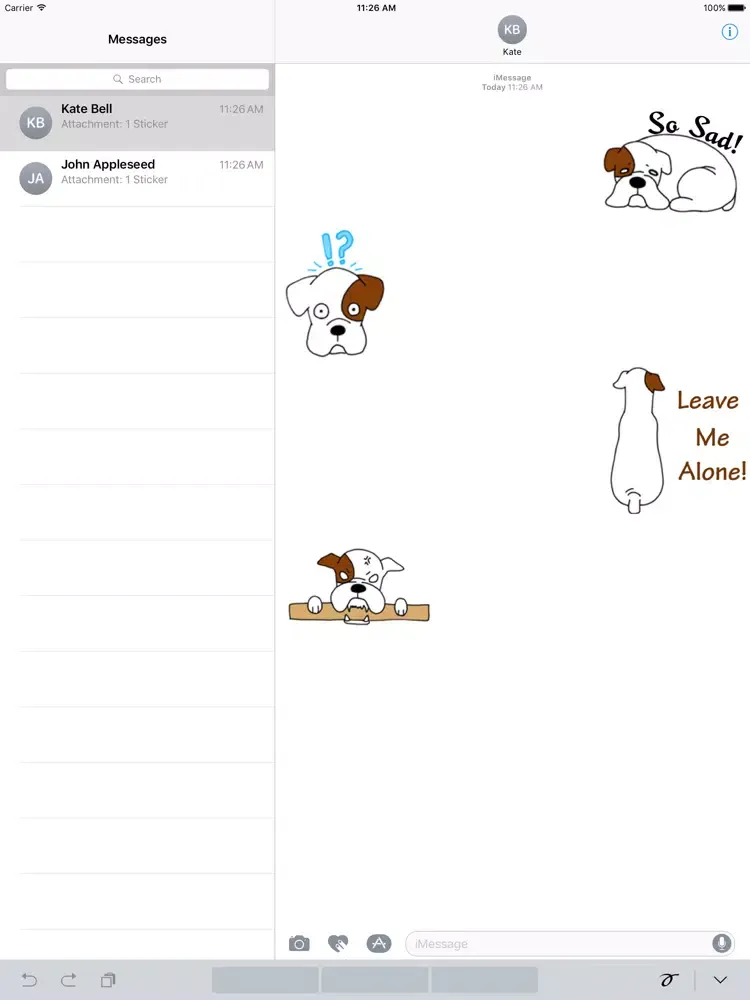 Tangkapan skrin White Cute Boxer Dog Sticker iPad 