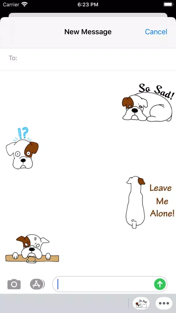 Tangkapan skrin White Cute Boxer Dog Sticker