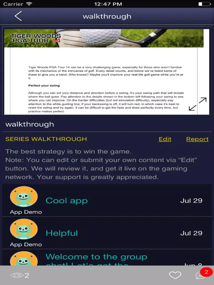 Скриншоты Game Net for - Tiger Woods PGA Tour 14 iPad 