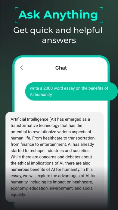 Capturas de pantalla de Ask Anything: AI Chatbot Open