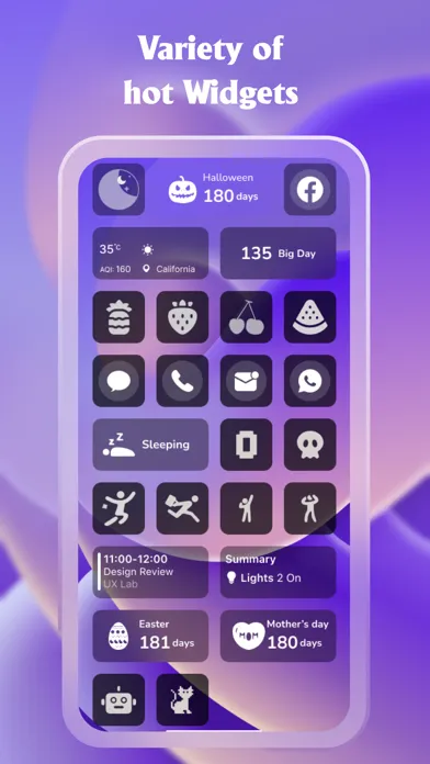 Widgets OS 14 - Color Widgets سکرین شاٹس