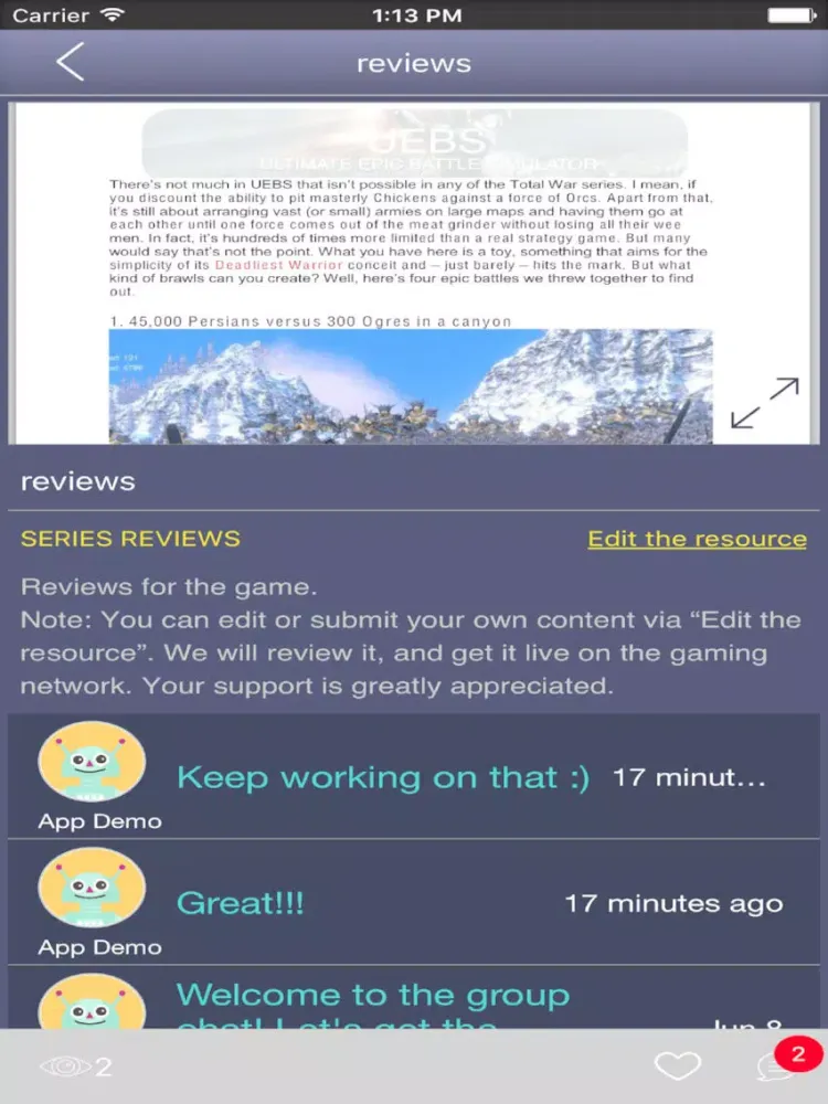 GameNet for - UEBS Ultimate Epic Battle Simulator iPad  سکرین شاٹس