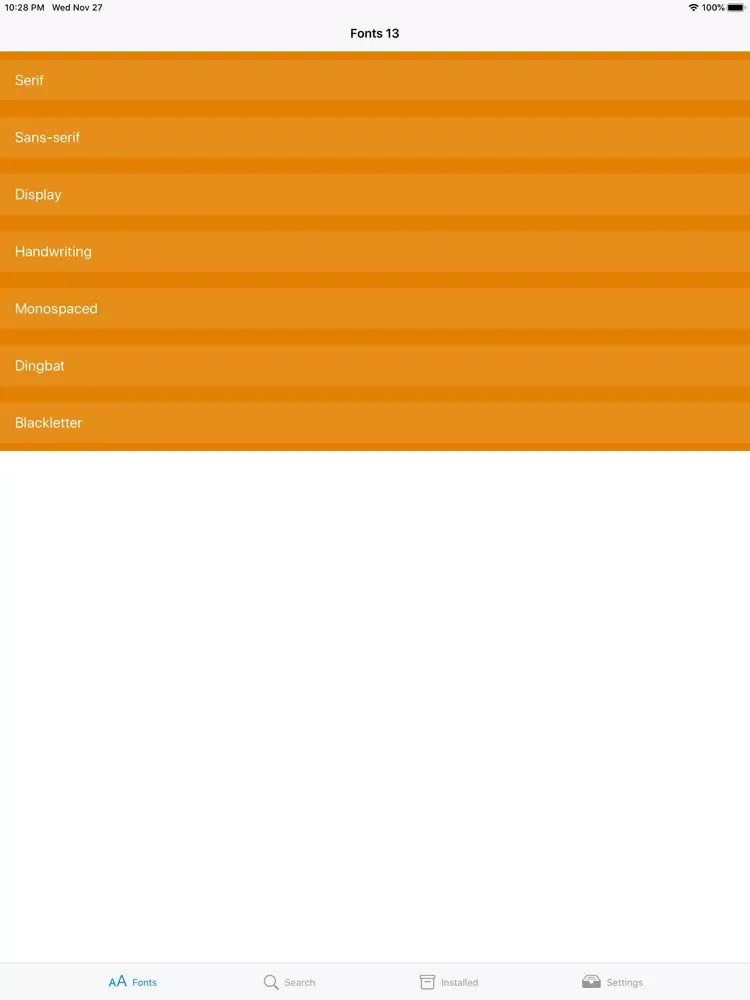 Fonts · iPad  স্ক্রিনশট