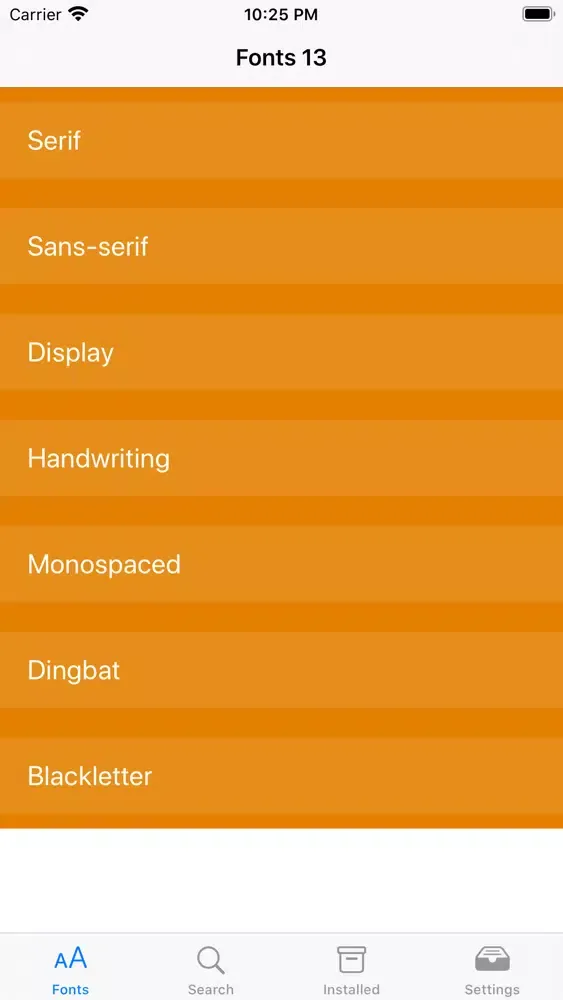 Fonts · স্ক্রিনশট