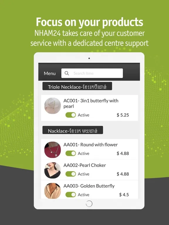 Ảnh chụp màn hình của NHAM24 Store iPad 