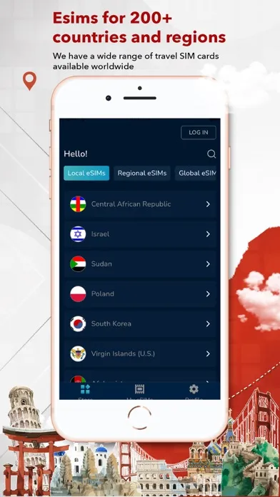 Zrzuty ekranu Esim Travel