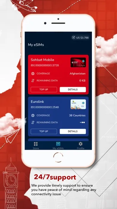 Zrzuty ekranu Esim Travel