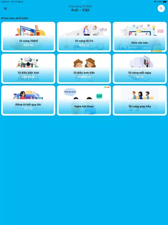 Screenshot di Từ điển E - V iPad 