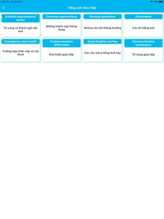 Screenshot di Từ điển E - V iPad 