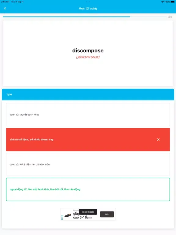 Screenshot di Từ điển E - V iPad 