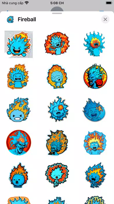 Screenshot di Fireball Sticker