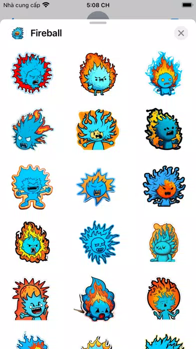 Screenshot di Fireball Sticker