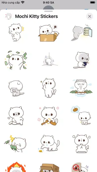 Ảnh chụp màn hình của Mochi Kitty Stickers