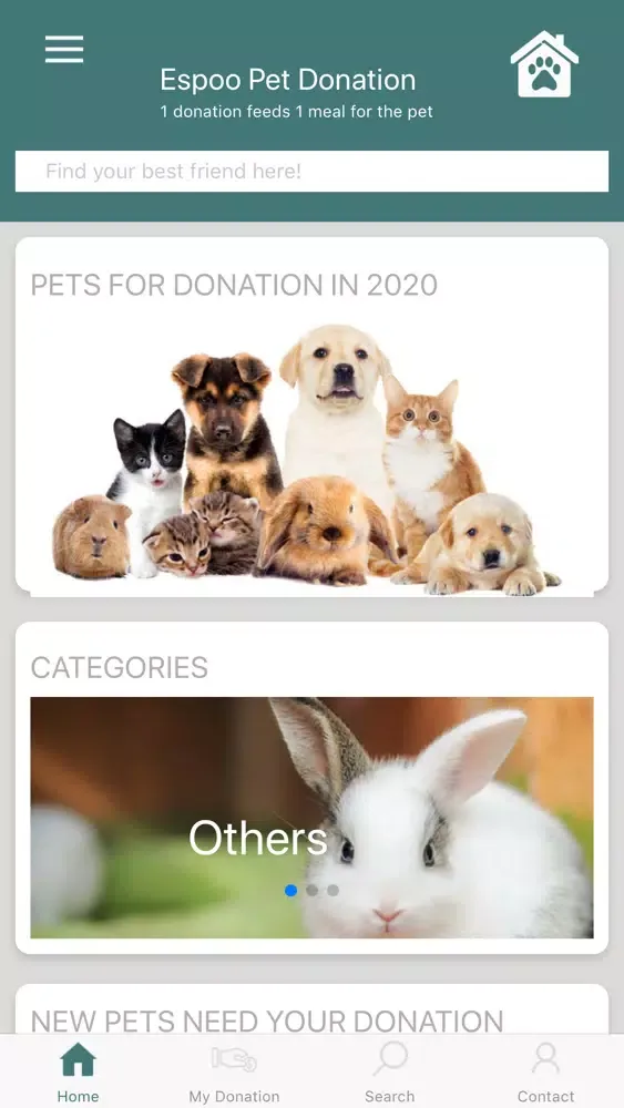 Pet Donation App Ekran Görüntüleri