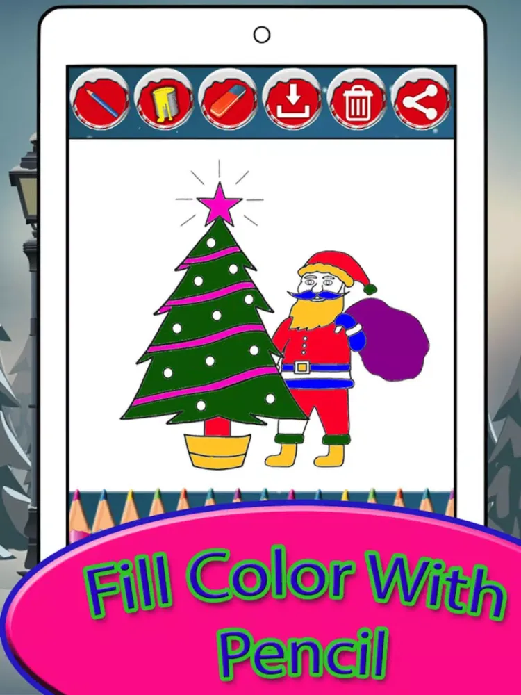 WOW! Christmas Coloring pages for kids & Adult iPad  Screenshots
