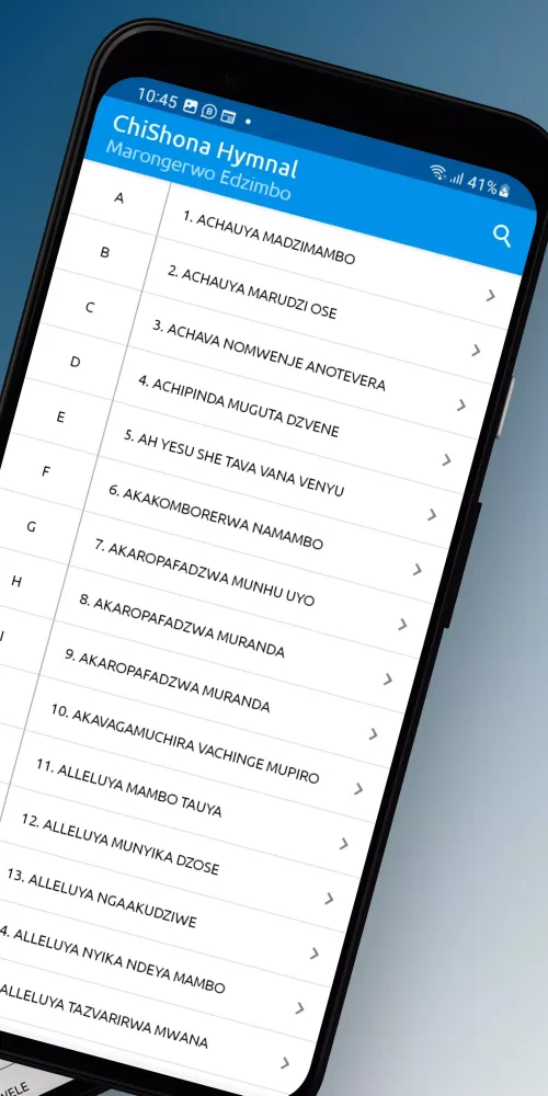 Tangkapan skrin Catholic Hymns (Zimbabwe)