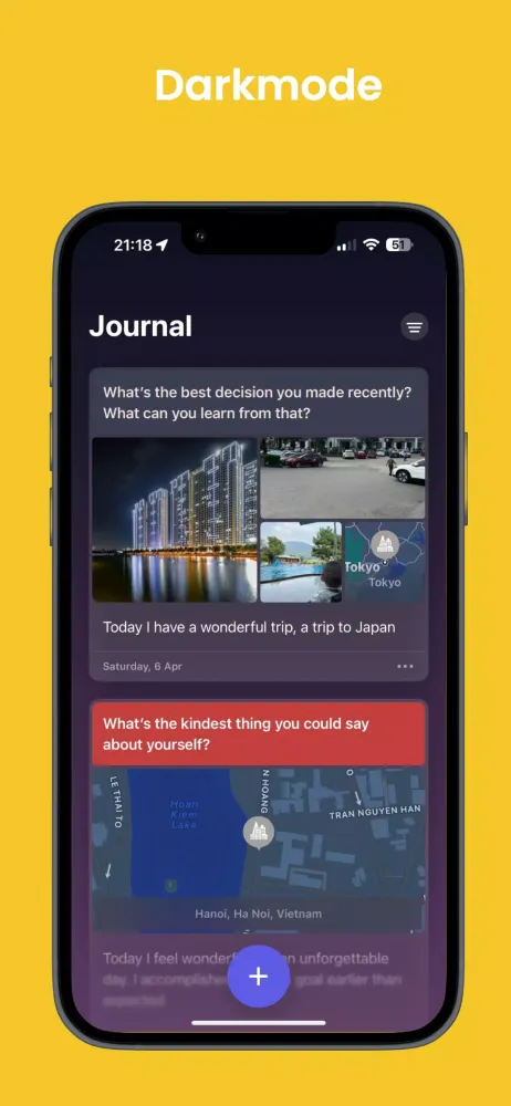 Diary OS 18, Journal Phone 16 Screenshots