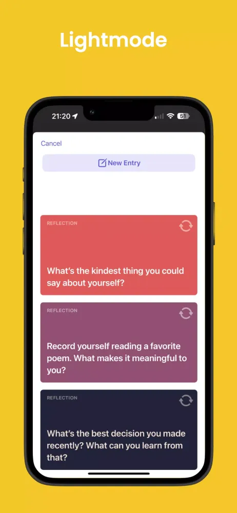 Diary OS 18, Journal Phone 16 Screenshots