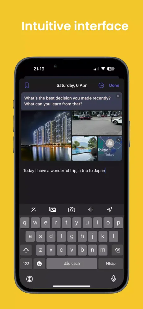 Diary OS 18, Journal Phone 16 Screenshots