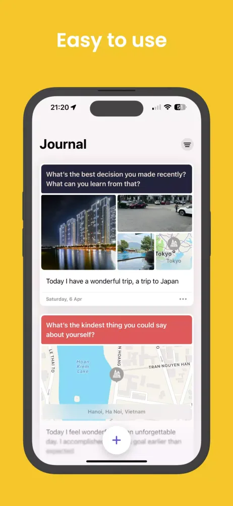 Diary OS 18, Journal Phone 16 Screenshots