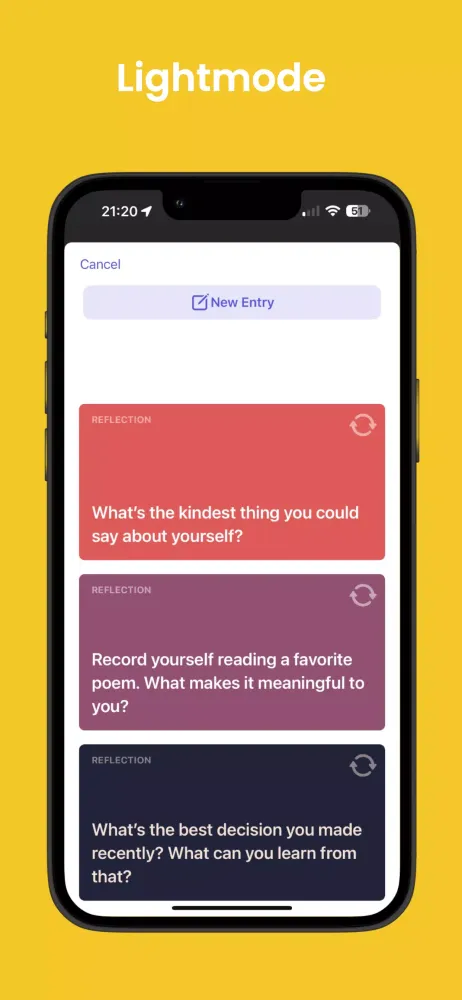 Diary OS 18, Journal Phone 16 Screenshots