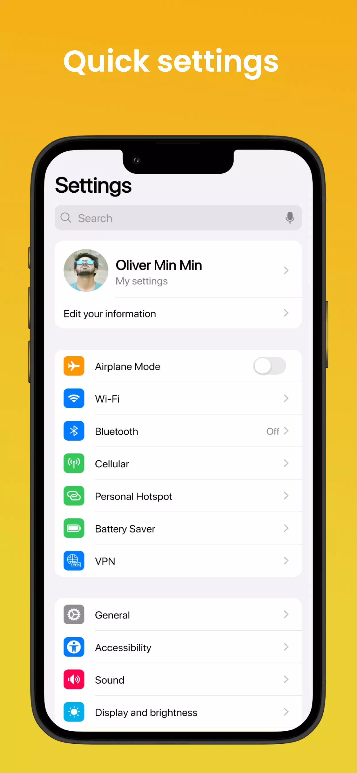 Phone16 Android Quick Settings Ekran Görüntüleri