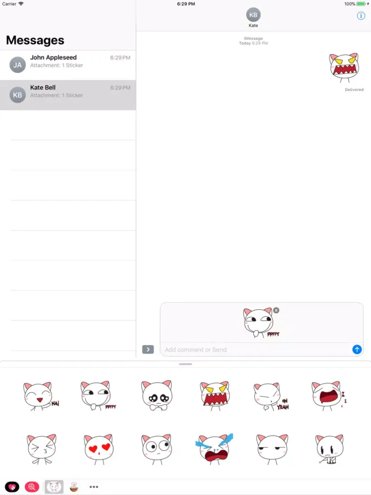 Screenshot di Droll Cat Cute Stickers Pack iPad 