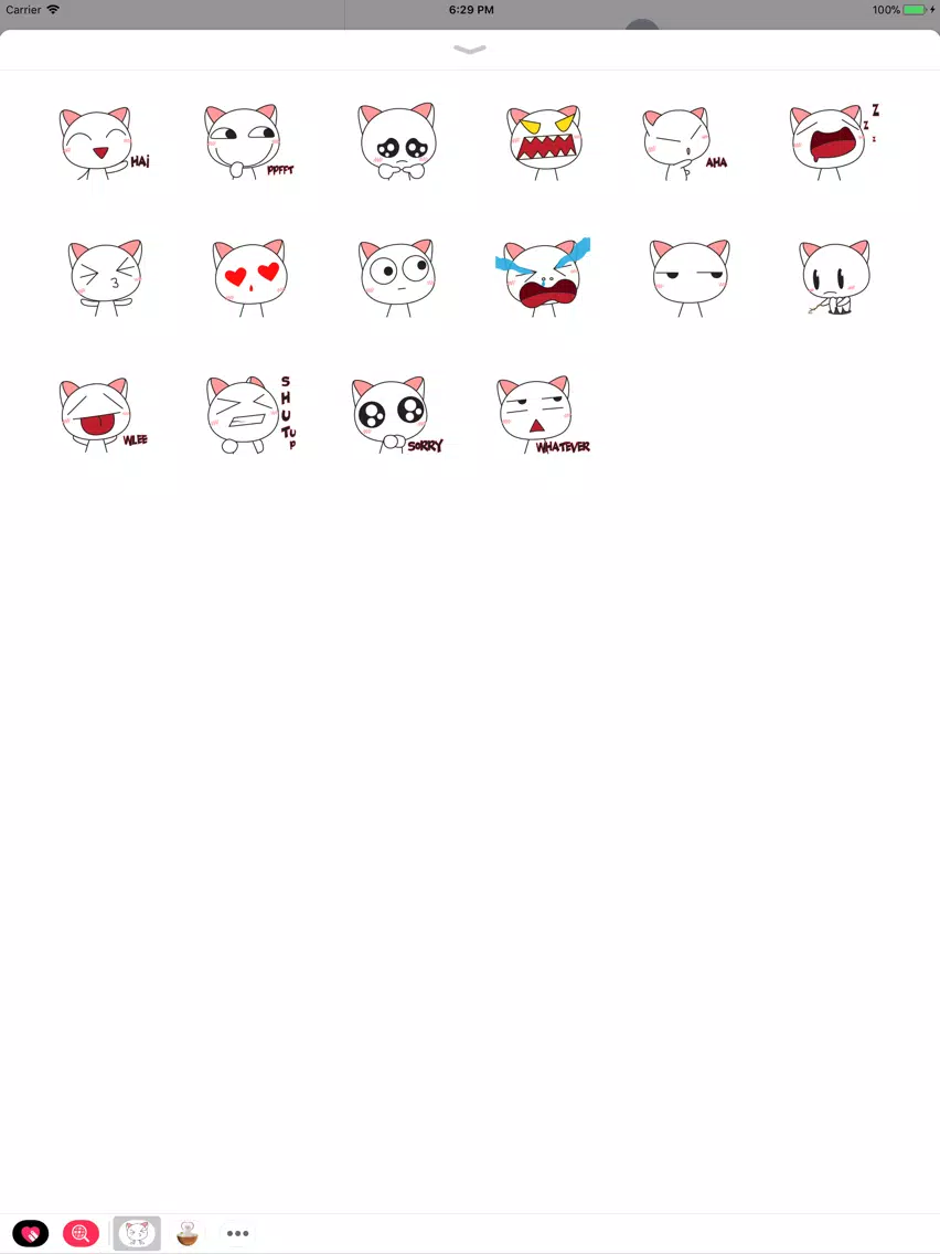 Tangkapan layar Droll Cat Cute Stickers Pack iPad 