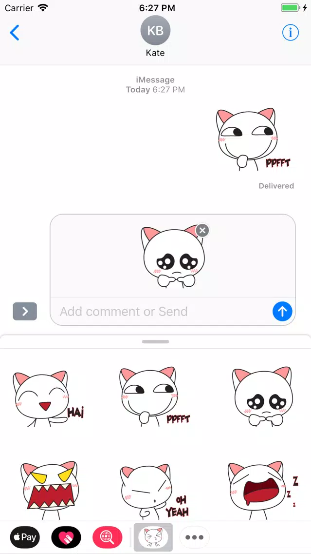 Tangkapan layar Droll Cat Cute Stickers Pack
