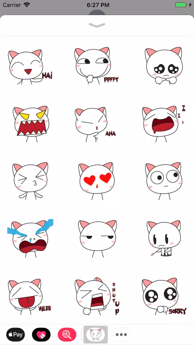 Tangkapan layar Droll Cat Cute Stickers Pack