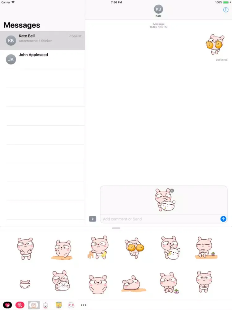 Ảnh chụp màn hình của Pink Bear Funny Stickers iPad 