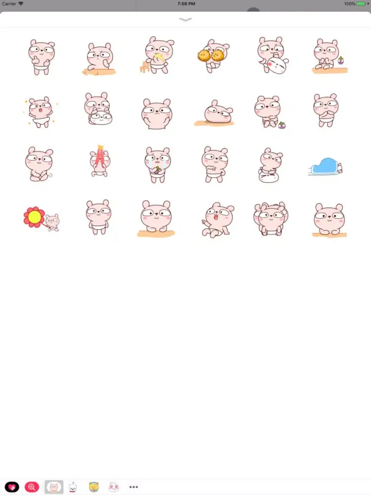 Ảnh chụp màn hình của Pink Bear Funny Stickers iPad 